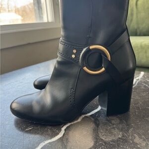 Chloé Black Leather Ankle Boots